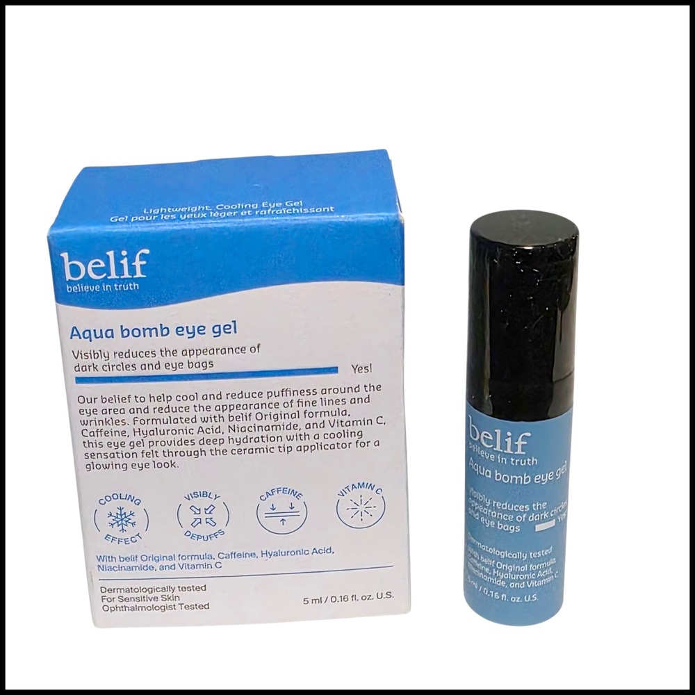 Belif Aqua Bomb Eye Gel Lightweight Cooling Reduces Dark‎ Circles 0.16 oz